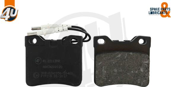 4U Autoparts 22113MR - Bremsbelagsatz, Scheibenbremse alexcarstop-ersatzteile.com