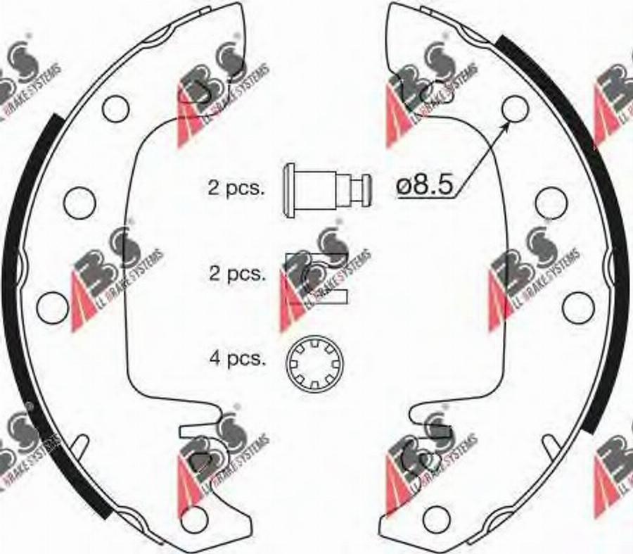 A.B.S. 8009 - Bremsbackensatz alexcarstop-ersatzteile.com