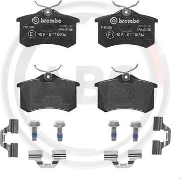 A.B.S. P85020 - Bremsbelagsatz, Scheibenbremse alexcarstop-ersatzteile.com