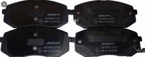 ACDelco 19374059 - Bremsbelagsatz, Scheibenbremse alexcarstop-ersatzteile.com