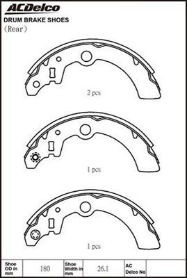 ACDelco ACBS1820 - Bremsbackensatz alexcarstop-ersatzteile.com