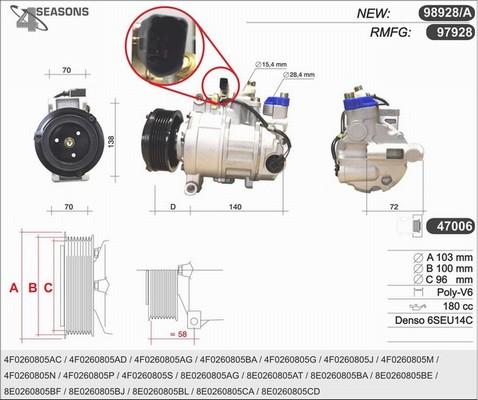 AHE 98928/A - Kompressor, Klimaanlage alexcarstop-ersatzteile.com