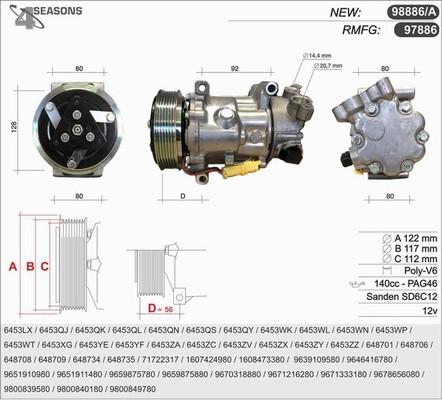 AHE 98886 - Kompressor, Klimaanlage alexcarstop-ersatzteile.com