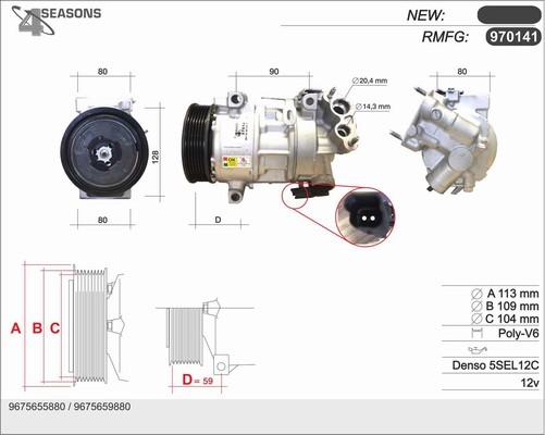 AHE 970141 - Kompressor, Klimaanlage alexcarstop-ersatzteile.com