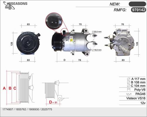 AHE 970142 - Kompressor, Klimaanlage alexcarstop-ersatzteile.com