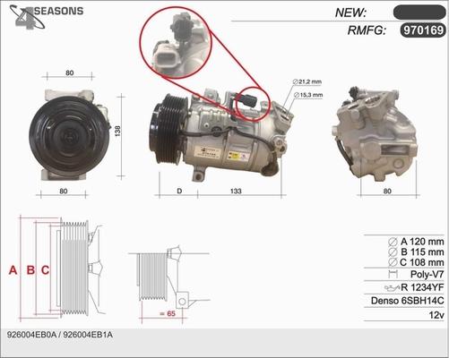 AHE 970169 - Kompressor, Klimaanlage alexcarstop-ersatzteile.com