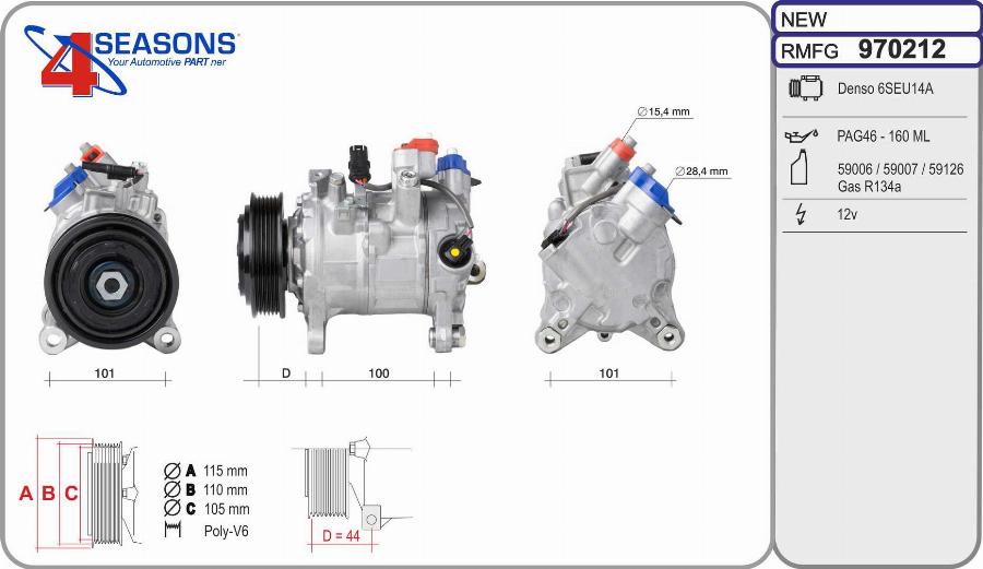 AHE 970212 - Kompressor, Klimaanlage alexcarstop-ersatzteile.com