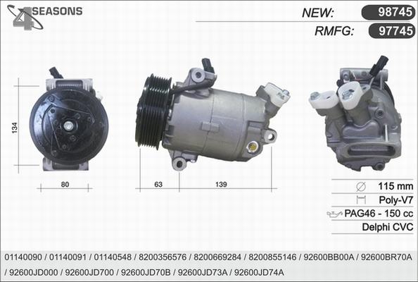 AHE 97745 - Kompressor, Klimaanlage alexcarstop-ersatzteile.com