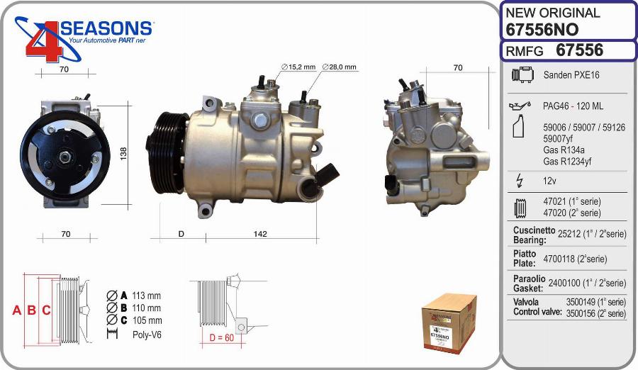 AHE 67556NO - Kompressor, Klimaanlage alexcarstop-ersatzteile.com