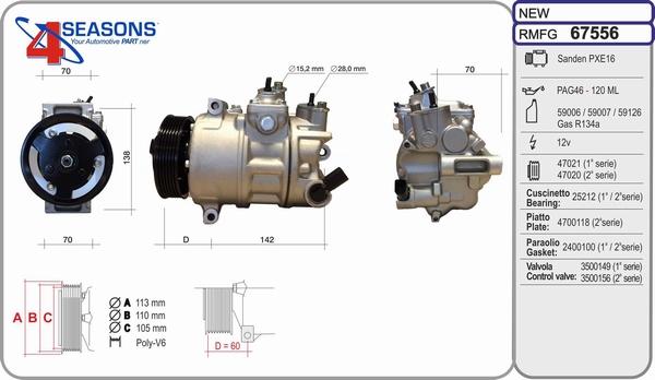 AHE 67556 - Kompressor, Klimaanlage alexcarstop-ersatzteile.com