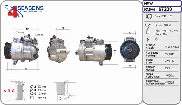 AHE 67230 - Kompressor, Klimaanlage alexcarstop-ersatzteile.com