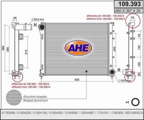 AHE 109.393 - Kühler, Motorkühlung alexcarstop-ersatzteile.com