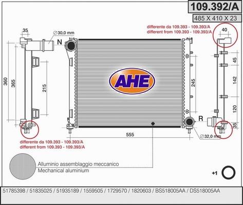 AHE 109.392/A - Kühler, Motorkühlung alexcarstop-ersatzteile.com