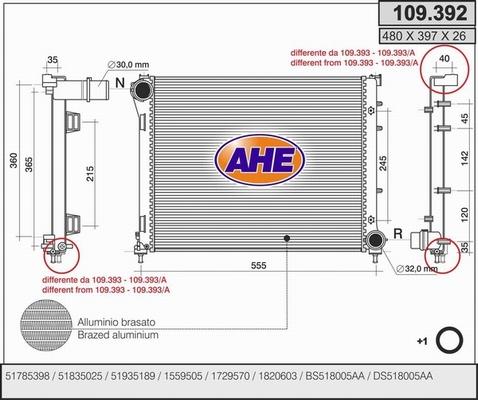 AHE 109.392 - Kühler, Motorkühlung alexcarstop-ersatzteile.com