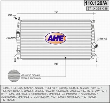 AHE 110.129/A - Kühler, Motorkühlung alexcarstop-ersatzteile.com