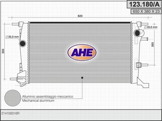 AHE 123.180/A - Kühler, Motorkühlung alexcarstop-ersatzteile.com