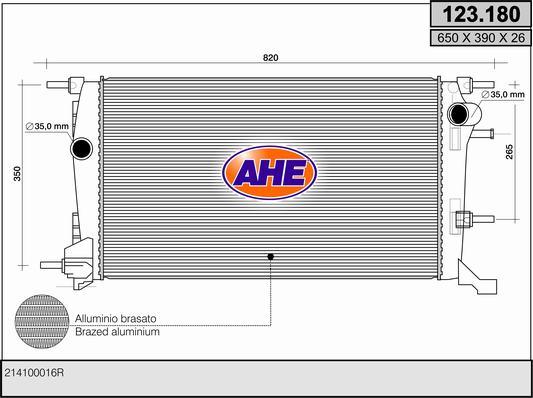 AHE 123.180 - Kühler, Motorkühlung alexcarstop-ersatzteile.com