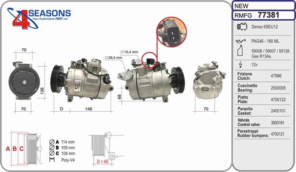 AHE 77381 - Kompressor, Klimaanlage alexcarstop-ersatzteile.com