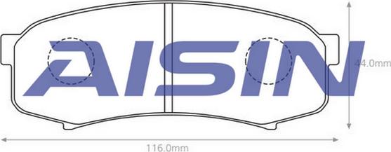 AISIN A2N012 - Bremsbelagsatz, Scheibenbremse alexcarstop-ersatzteile.com