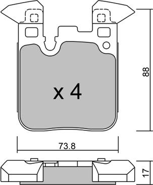 Aisin BPBM-2014 - Bremsbelagsatz, Scheibenbremse alexcarstop-ersatzteile.com