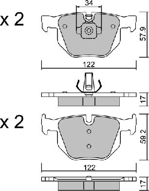 AISIN BPBM-2012 - Bremsbelagsatz, Scheibenbremse alexcarstop-ersatzteile.com