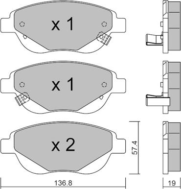 AISIN BPFI-1045 - Bremsbelagsatz, Scheibenbremse alexcarstop-ersatzteile.com