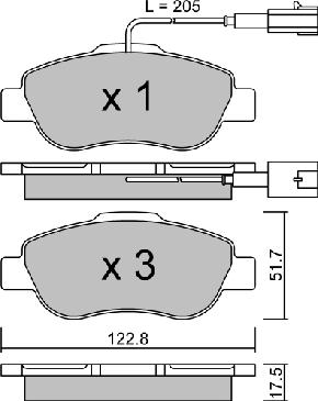 Aisin BPFI-1015 - Bremsbelagsatz, Scheibenbremse alexcarstop-ersatzteile.com