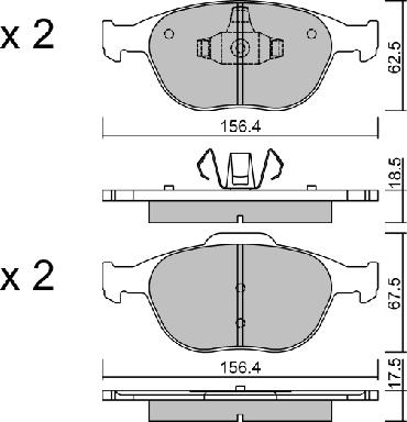 Aisin BPFO-1007 - Bremsbelagsatz, Scheibenbremse alexcarstop-ersatzteile.com