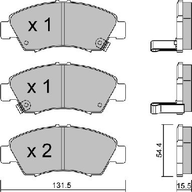 AISIN BPHO-1904 - Bremsbelagsatz, Scheibenbremse alexcarstop-ersatzteile.com