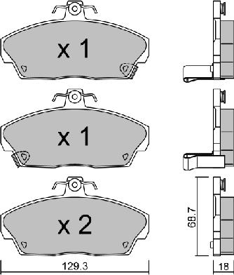 Aisin BPHO-1000 - Bremsbelagsatz, Scheibenbremse alexcarstop-ersatzteile.com