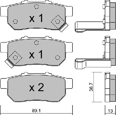 AISIN BPHO-2900 - Bremsbelagsatz, Scheibenbremse alexcarstop-ersatzteile.com