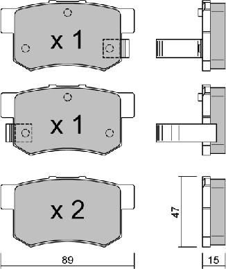 AISIN BPHO-2000 - Bremsbelagsatz, Scheibenbremse alexcarstop-ersatzteile.com