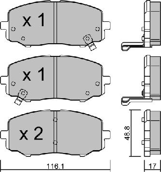 Aisin BPHY-1005 - Bremsbelagsatz, Scheibenbremse alexcarstop-ersatzteile.com