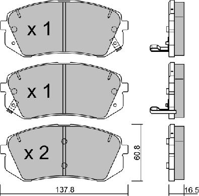 Aisin BPHY-1002 - Bremsbelagsatz, Scheibenbremse alexcarstop-ersatzteile.com