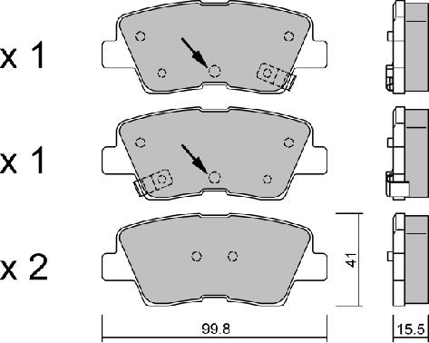 AISIN BPHY-2004 - Bremsbelagsatz, Scheibenbremse alexcarstop-ersatzteile.com