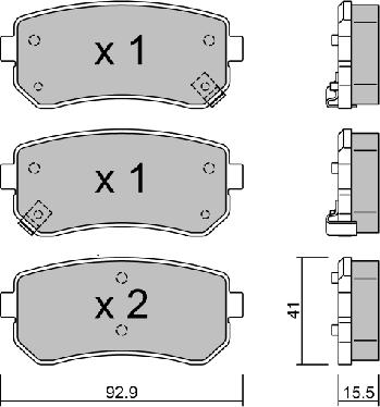 AISIN BPHY-2002 - Bremsbelagsatz, Scheibenbremse alexcarstop-ersatzteile.com