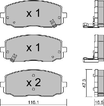 Aisin BPKI-1001 - Bremsbelagsatz, Scheibenbremse alexcarstop-ersatzteile.com