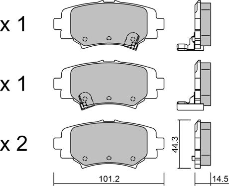 Aisin BPMZ-2006 - Bremsbelagsatz, Scheibenbremse alexcarstop-ersatzteile.com