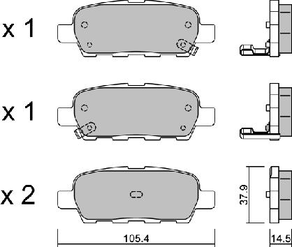 Aisin BPNI-2001 - Bremsbelagsatz, Scheibenbremse alexcarstop-ersatzteile.com