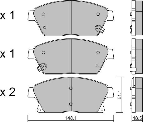 Aisin BPOP-1015 - Bremsbelagsatz, Scheibenbremse alexcarstop-ersatzteile.com