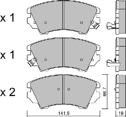 Aisin BPOP-1011 - Bremsbelagsatz, Scheibenbremse alexcarstop-ersatzteile.com