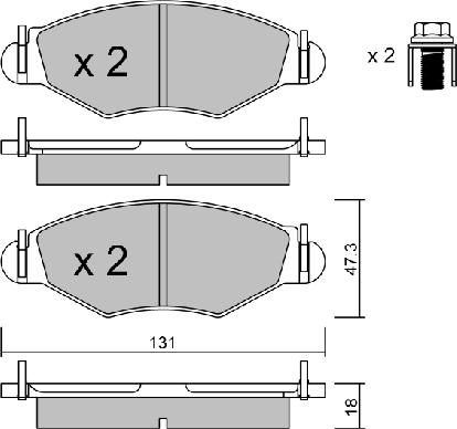 Aisin BPPE-1012 - Bremsbelagsatz, Scheibenbremse alexcarstop-ersatzteile.com