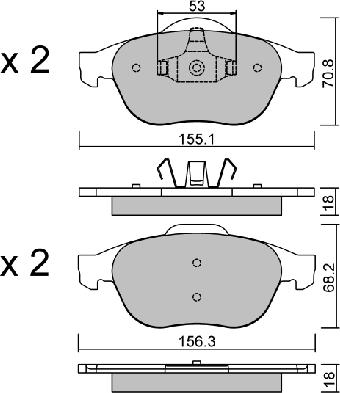 Aisin BPRE-1003 - Bremsbelagsatz, Scheibenbremse alexcarstop-ersatzteile.com