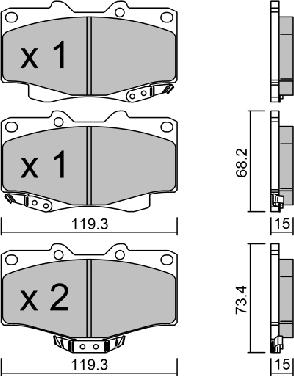 Aisin BPTO-1919 - Bremsbelagsatz, Scheibenbremse alexcarstop-ersatzteile.com