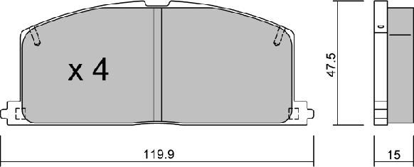 AISIN BPTO-1921 - Bremsbelagsatz, Scheibenbremse alexcarstop-ersatzteile.com