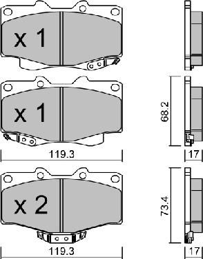 Aisin BPTO-1019 - Bremsbelagsatz, Scheibenbremse alexcarstop-ersatzteile.com