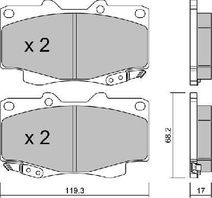 Aisin BPTO-1021 - Bremsbelagsatz, Scheibenbremse alexcarstop-ersatzteile.com