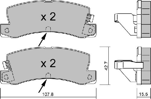 AISIN BPTO-2907 - Bremsbelagsatz, Scheibenbremse alexcarstop-ersatzteile.com