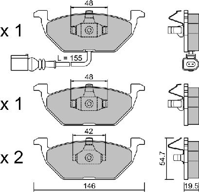 AISIN BPVW-1009 - Bremsbelagsatz, Scheibenbremse alexcarstop-ersatzteile.com