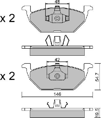 Aisin BPVW-1008 - Bremsbelagsatz, Scheibenbremse alexcarstop-ersatzteile.com